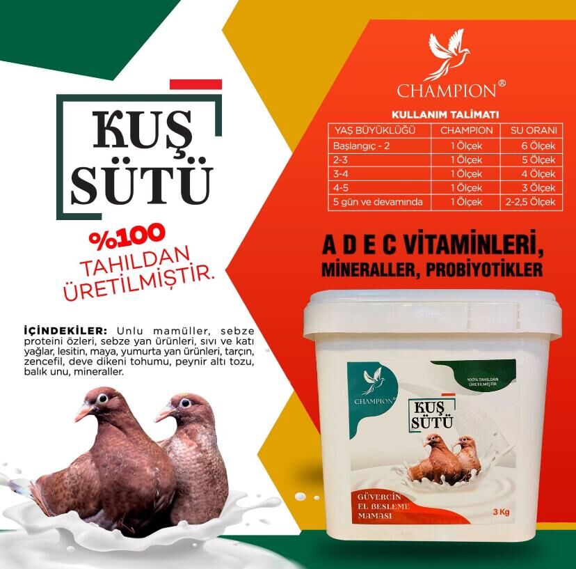 Kuş sütü güvercin el besleme maması 3 kg