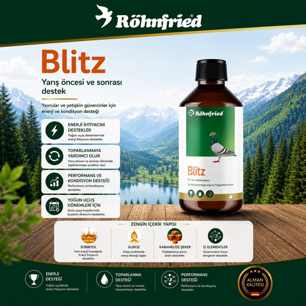 Röhnfried Blitz Hızlı Toparlanma ve Performans Desteği 500ml